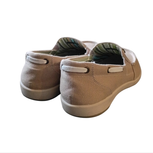 Walk Hero Beige Canvas Slip-On Shoes 8.5 Plantar Fascitis Arch Support Walking - Picture 4 of 5